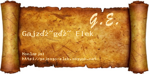 Gajzágó Elek névjegykártya